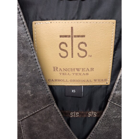 STS Ranchwear Vest Mens Xs The Western Leather Cowboy Concealed Carry - Picture 2 of 6